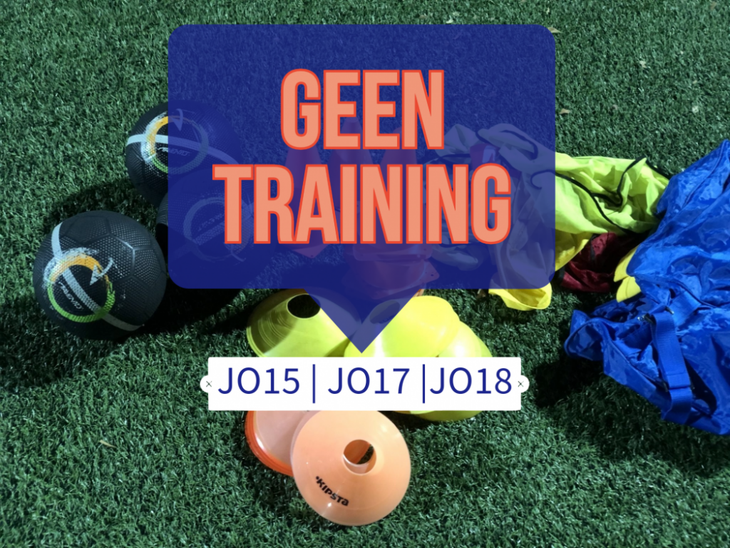 GEEN Training voor de jeugd ivm de Paasdagen