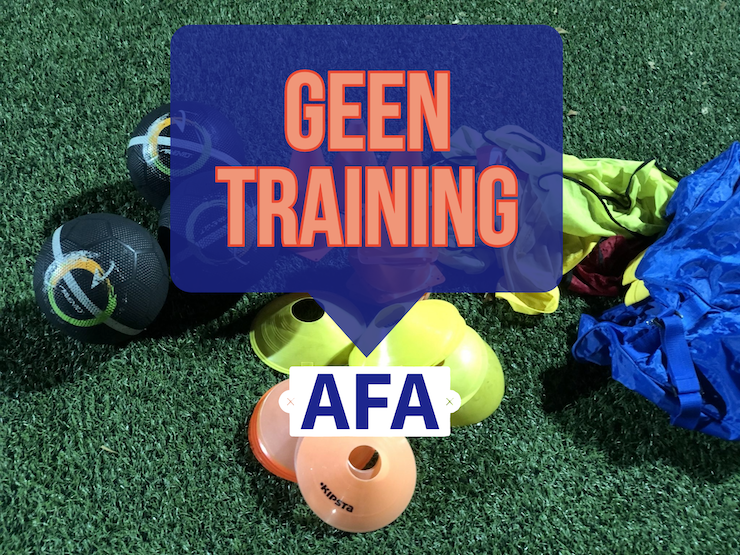 GEEN TRAINING AFA ivm Sinterklaasviering
